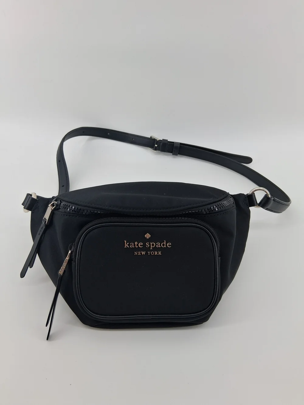 kate spade black mini belt bag with gold logo - Picture 1 of 3